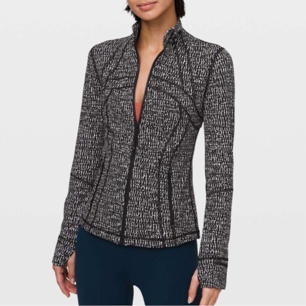 Lululemon Define Jacket Knotted Jacquard Black White